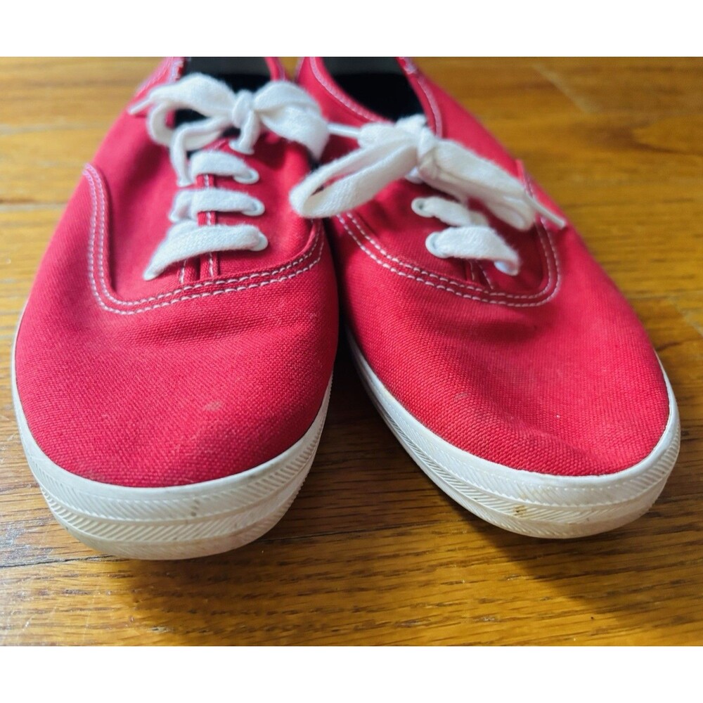 Keds Champion Red Canvas Lace Up Sneakers Casual Shoes Womens Size 8 EU 39